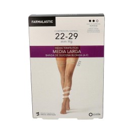 Farmalastic medias largas blonda (A-F) compresión normal T-reina plus beige 1 Par