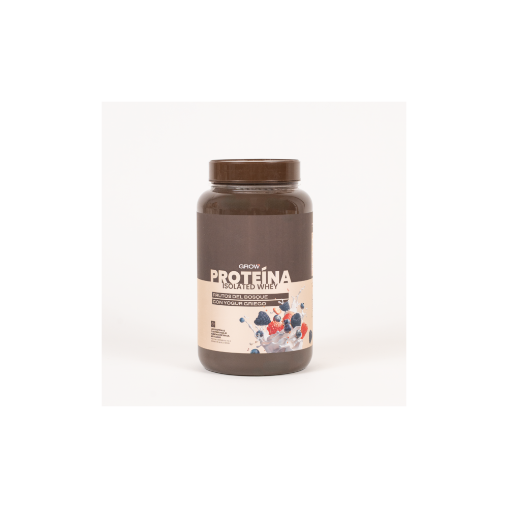 GROW NUTRITION PROTEINA ISOLATED WHEY FRUTOS DEL BOSQUE CON YOGURT GRIEGO 1KG