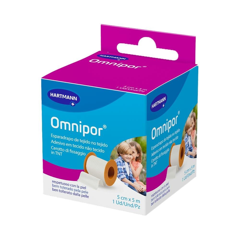 Omnipor Esparadrapo Papel Blanco 5x5cm 1ud