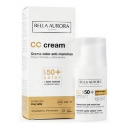 BELLA AURORA CREMA COLOR ANTI-MANCHAS SPF 50+ PIEL SENSIBLE 1 ENVASE 30 ML