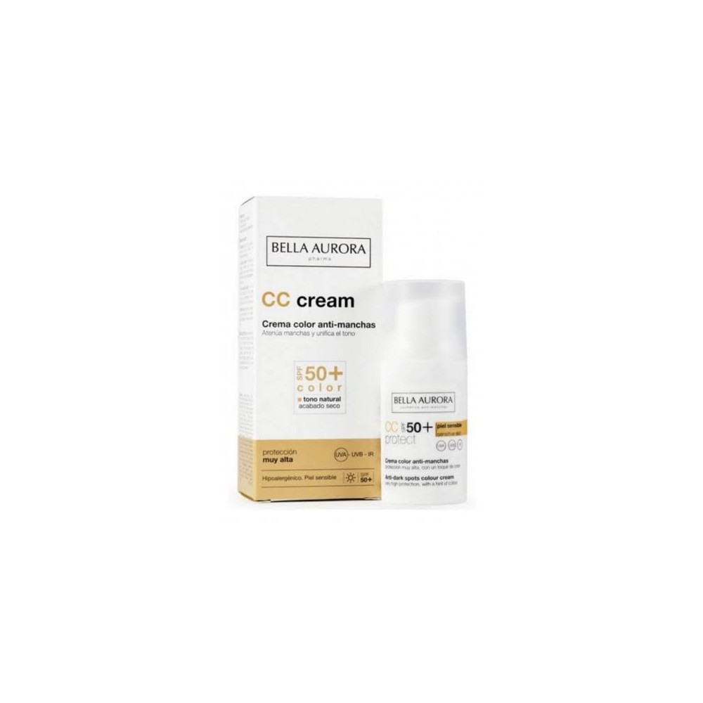 BELLA AURORA CREMA COLOR ANTI-MANCHAS SPF 50+ PIEL SENSIBLE 1 ENVASE 30 ML