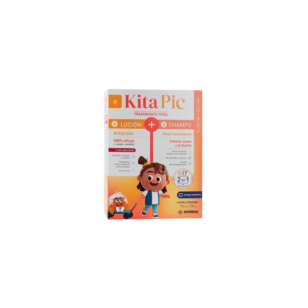 KITAPIC ANTIPIOJOS KIT 1 ENVASE CHAMPU 100 ML + 1 ENVASE LOCION 100 ML