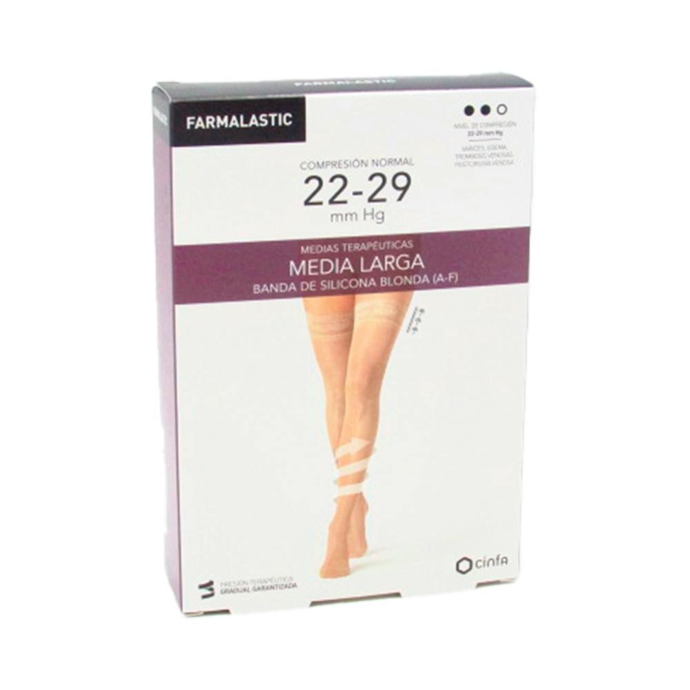 Farmalastic Media Larga blonda (A-F) compresión normal T-reina camel 1 Par