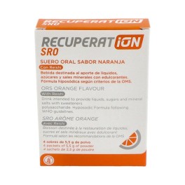 Recuperat-ion S.R.O. suero oral sabor naranja 4 sobres