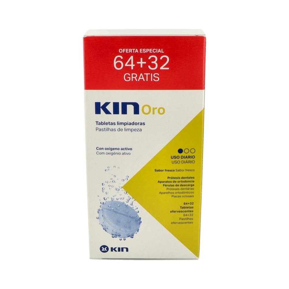 Kin Oro Tabletas Efervescentes Prótesis Dentales 64+32uds