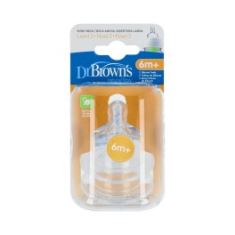 Dr. Brown's tetina silicona options + boca ancha 6 meses 2uds